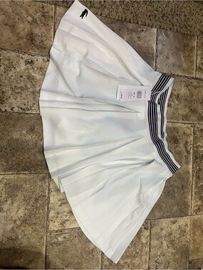 Lacoste White Tennis Skater Skirt with Navy Striped Waistband
